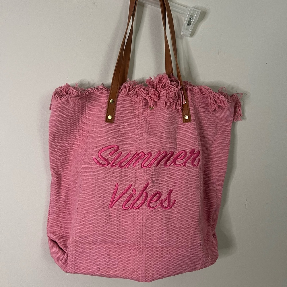Summer Vibes Pink Tote Bag